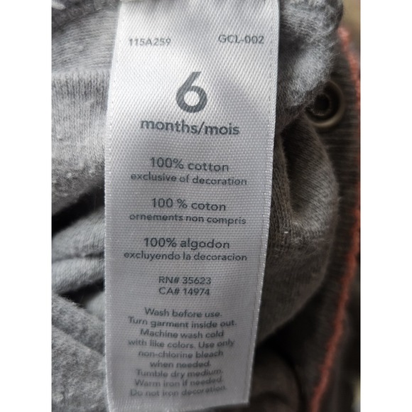 Carter's Baby Girl Size 6 Months 100% Cotton Gray & White Kitten Pajamas - Picture 6 of 8